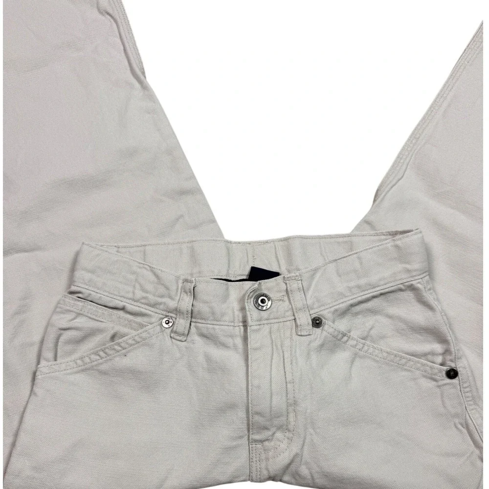 Gap Kids Industrial Worker Carpenter Pant White Canvas Wide Leg Utility Workwear